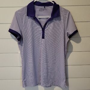 NIKE GOLF DRI FIT SHIRT LARGE PURPLE/WHITE